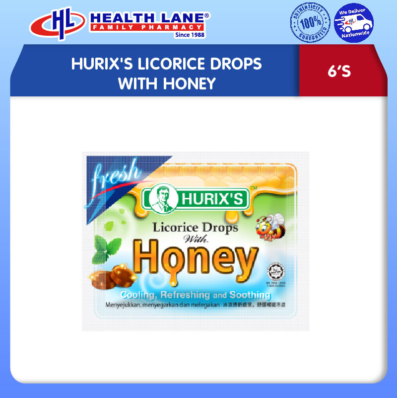 HURIX'S LICORICE DROPS DENGAN HONEY (6'S)